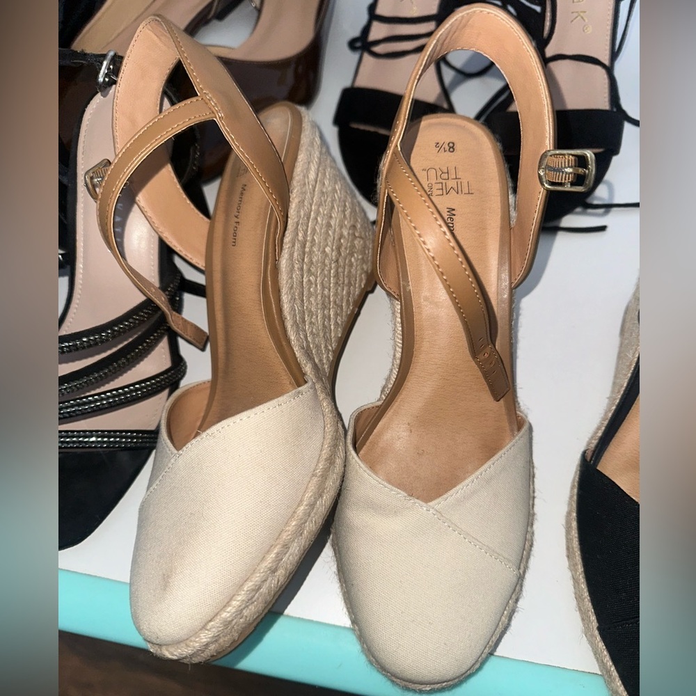 Beige wedges